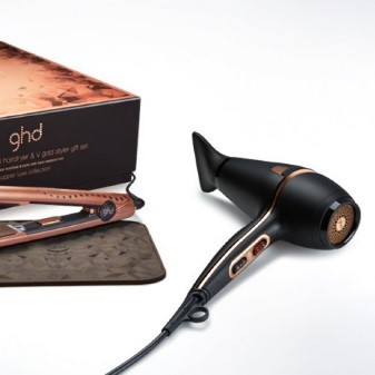 ghd deluxe dry and style copper luxe gift set  